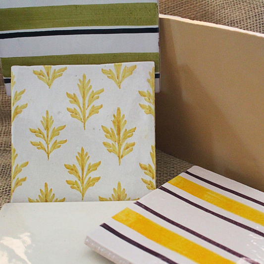 Saffron Pinstripe Brushstroke 15 cm