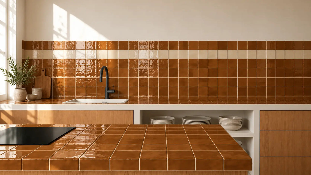 Small Kitchen Splashback Ideas with Handmade Ceramic Tiles
