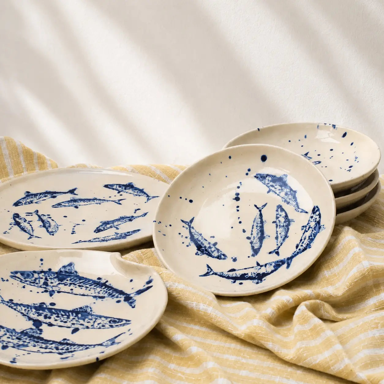 Handmade Plates. Mediterranean Textures.