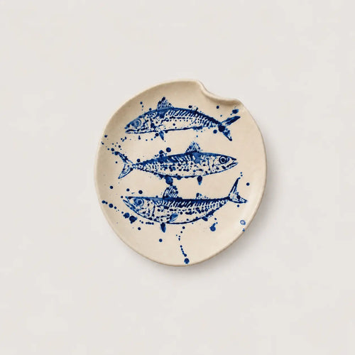 Dinner Plate with 3 Mackerel Fish