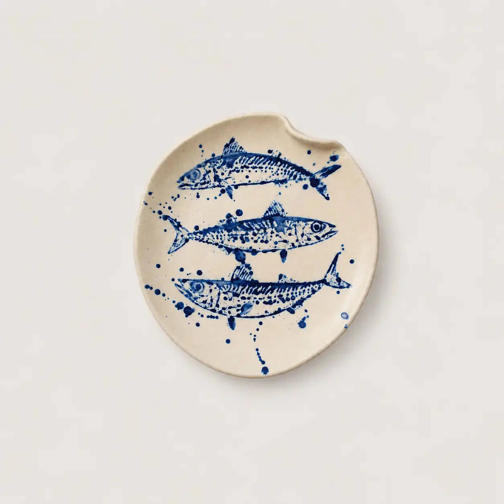 Dinner Plate with 3 Mackerel Fish