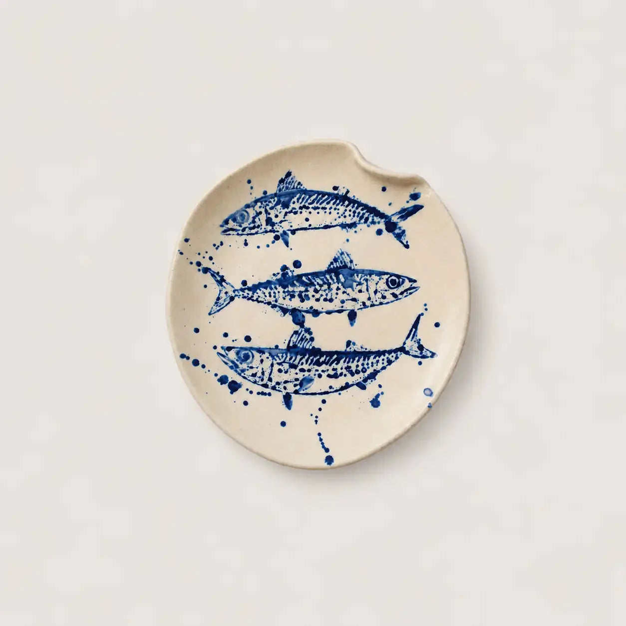 Dinner Plate with 3 Mackerel Fish