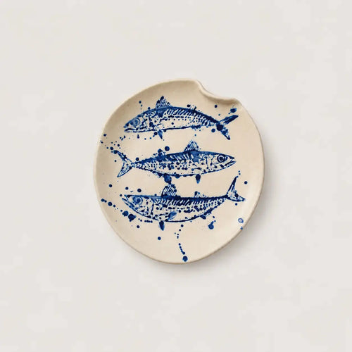 Dinner Plate with 3 Mackerel Fish
