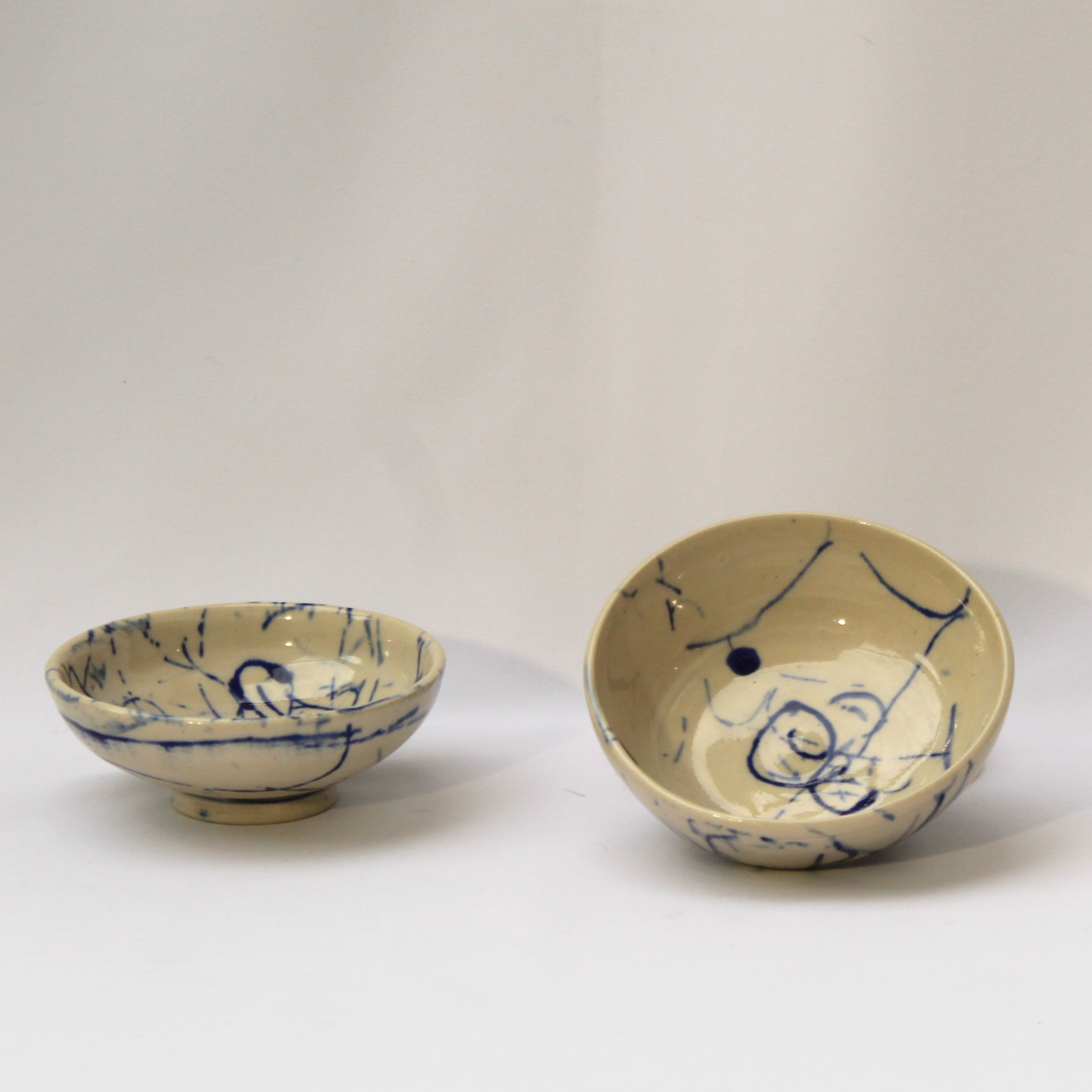 Blue Ink Bird Bowl