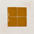 Amber light brown handmade ceramic tiles with gloss finish