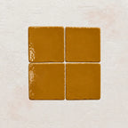 Amber light brown handmade ceramic tiles with gloss finish