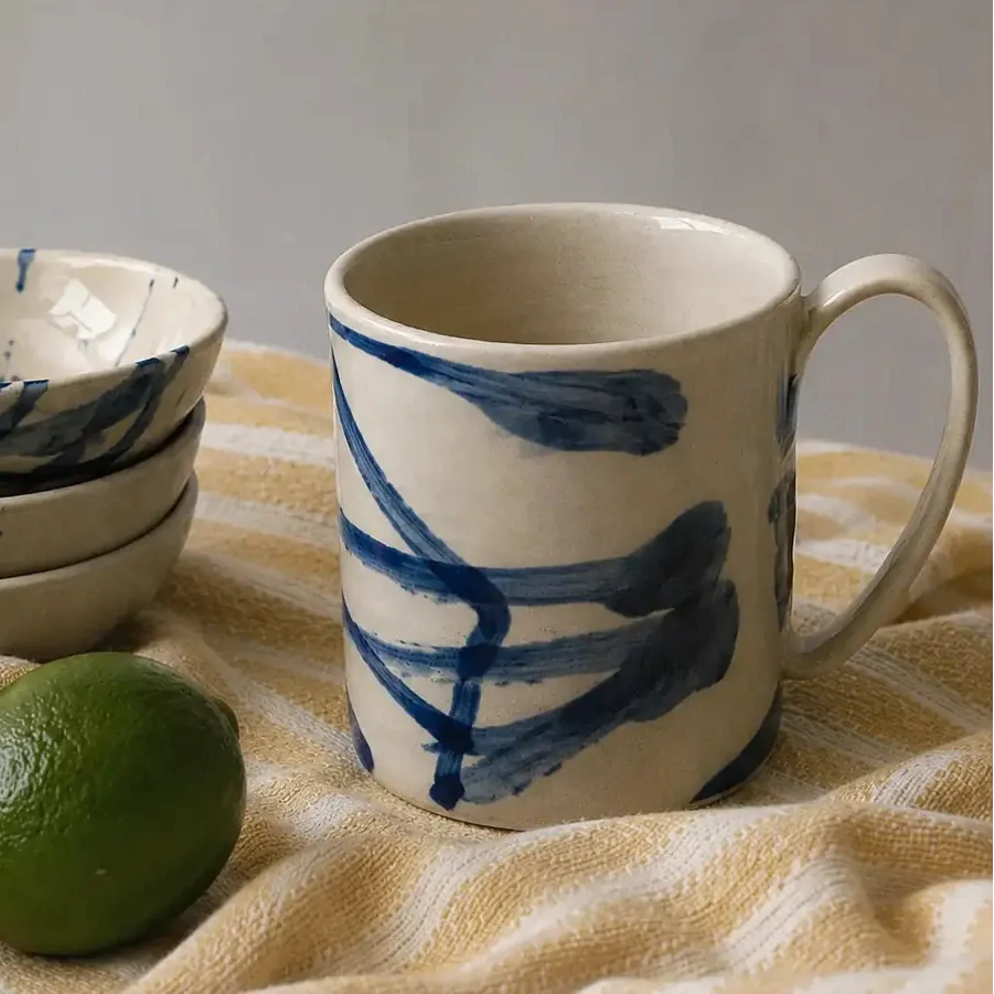My Store Blue Brush Mug (11cm)