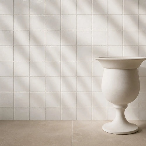 Bright White • Gloss Terracotta Tile