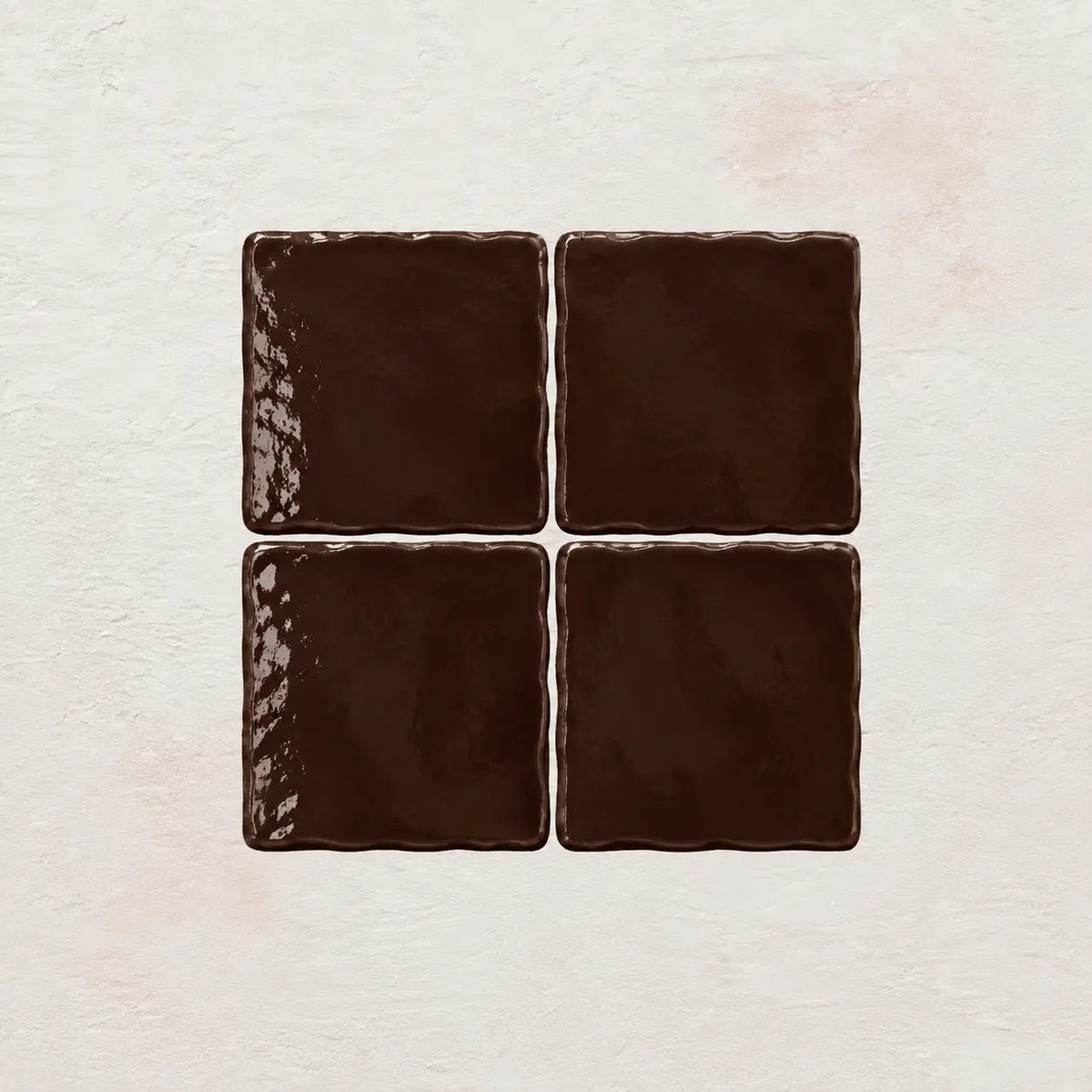 Chocolate Brown handmade ceramic tiles with gloss finish