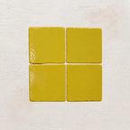 Citron yellow handmade ceramic tiles with gloss finish