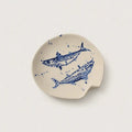 Duo Tide handmade cobalt blue fish dinner plate