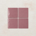 Dusty Pink handmade ceramic tiles with gloss finish