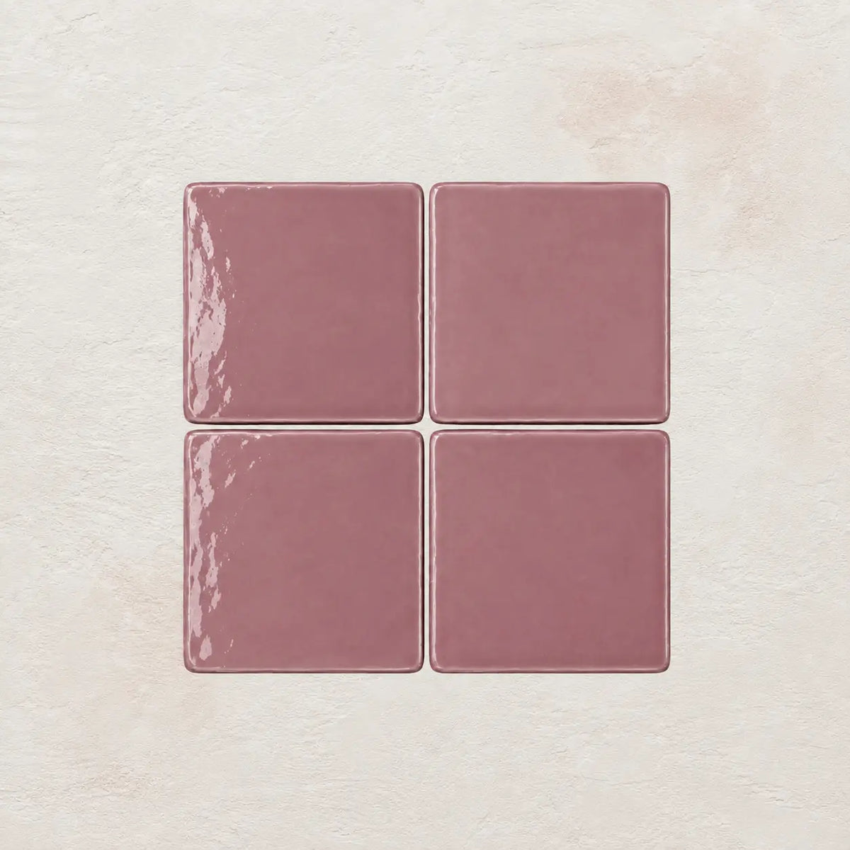 Dusty Pink handmade ceramic tiles with gloss finish