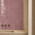 Dusty Pink Ceramic Wall Tiles Bathroom