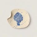 Artichoke hand painted blue dinner plate