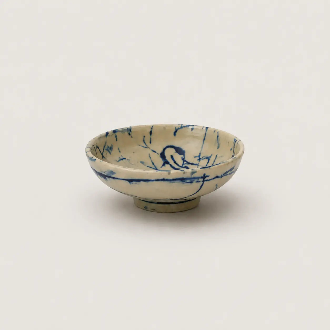 Blue ink bowl in stoneware