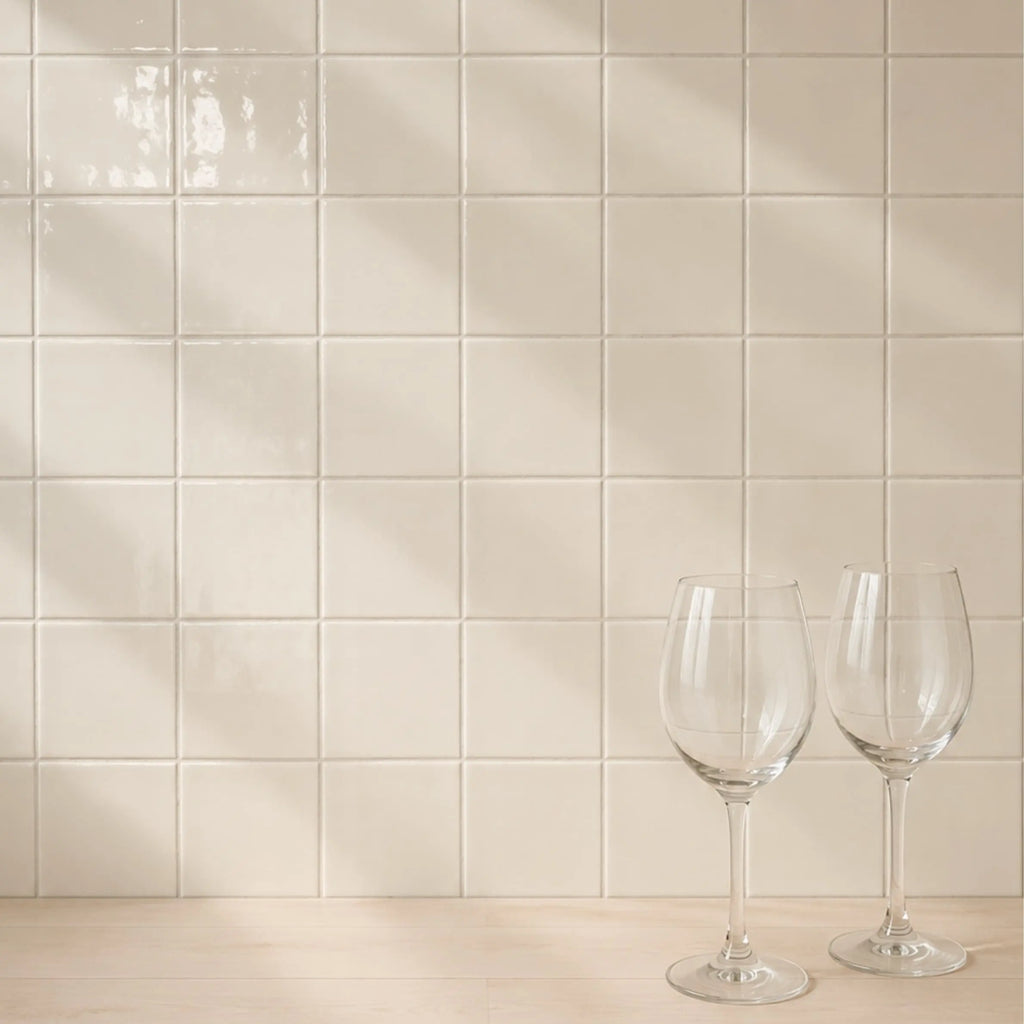 Ivory white • Gloss Terracotta Tile