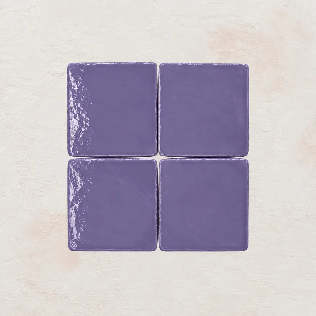 Lilac green handmade ceramic tiles with gloss finish
