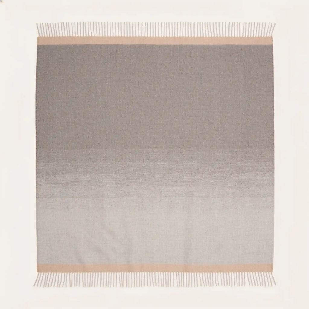 Matiz ombre throw blanket in charcoal and silver 100% alpaca