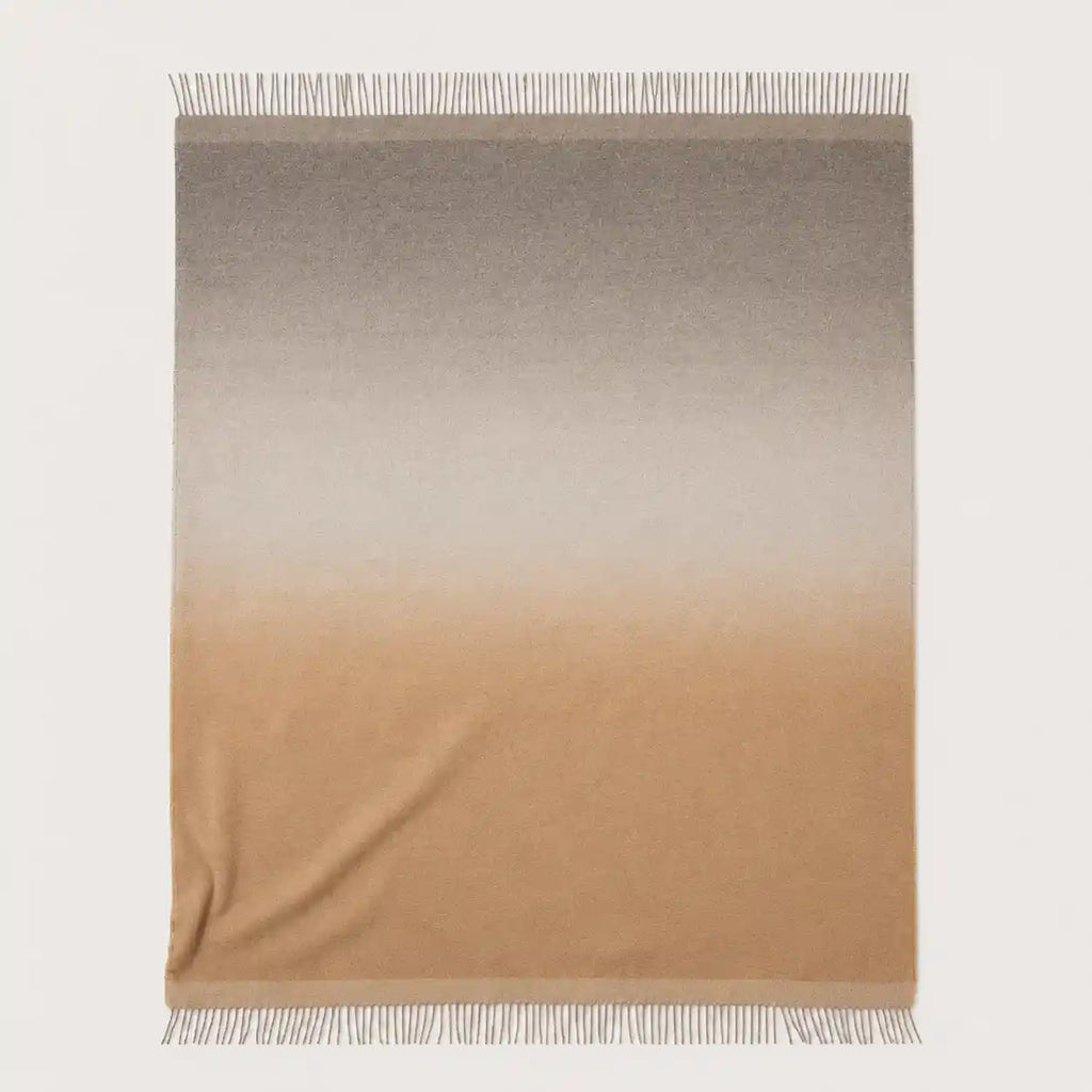 alpaca nuance throw blanket sandstone and beige
