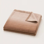 alpaca throw blanket ombre in tan and sand colours