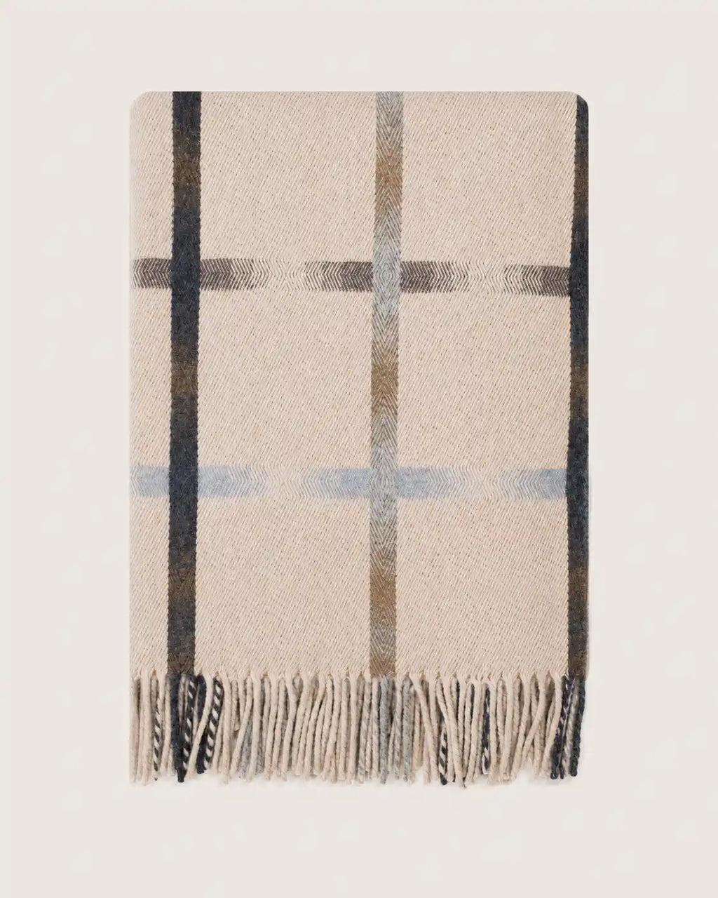 blanket throw blanket wool in beige check