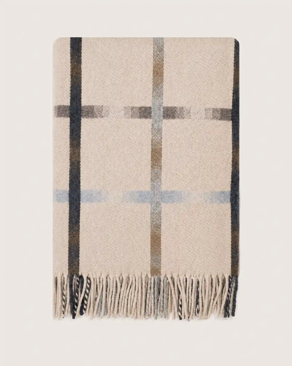 blanket throw blanket wool in beige check