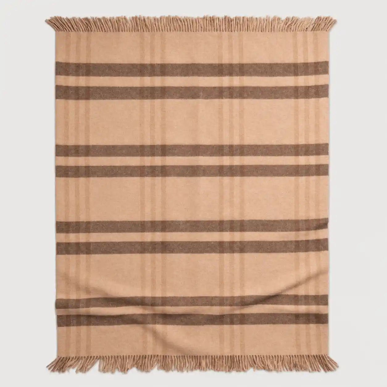 plaid throw blanket in caramel 100% alpaca