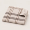Plaid throw blanket in stone 100% alpaca