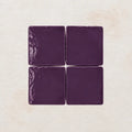 Plum handmade ceramic tiles with matte finish