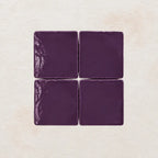 Plum handmade ceramic tiles with matte finish
