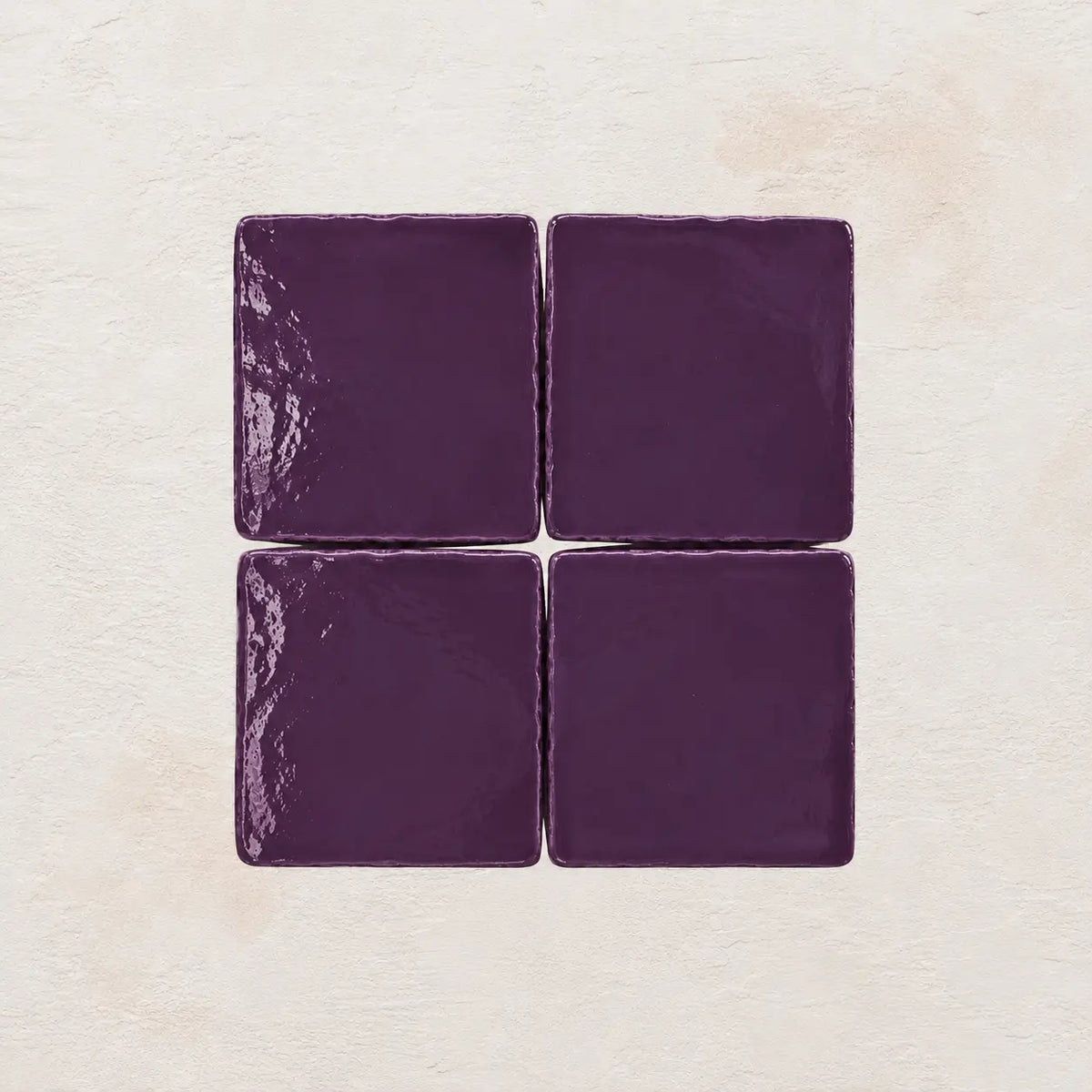 Plum handmade ceramic tiles with matte finish