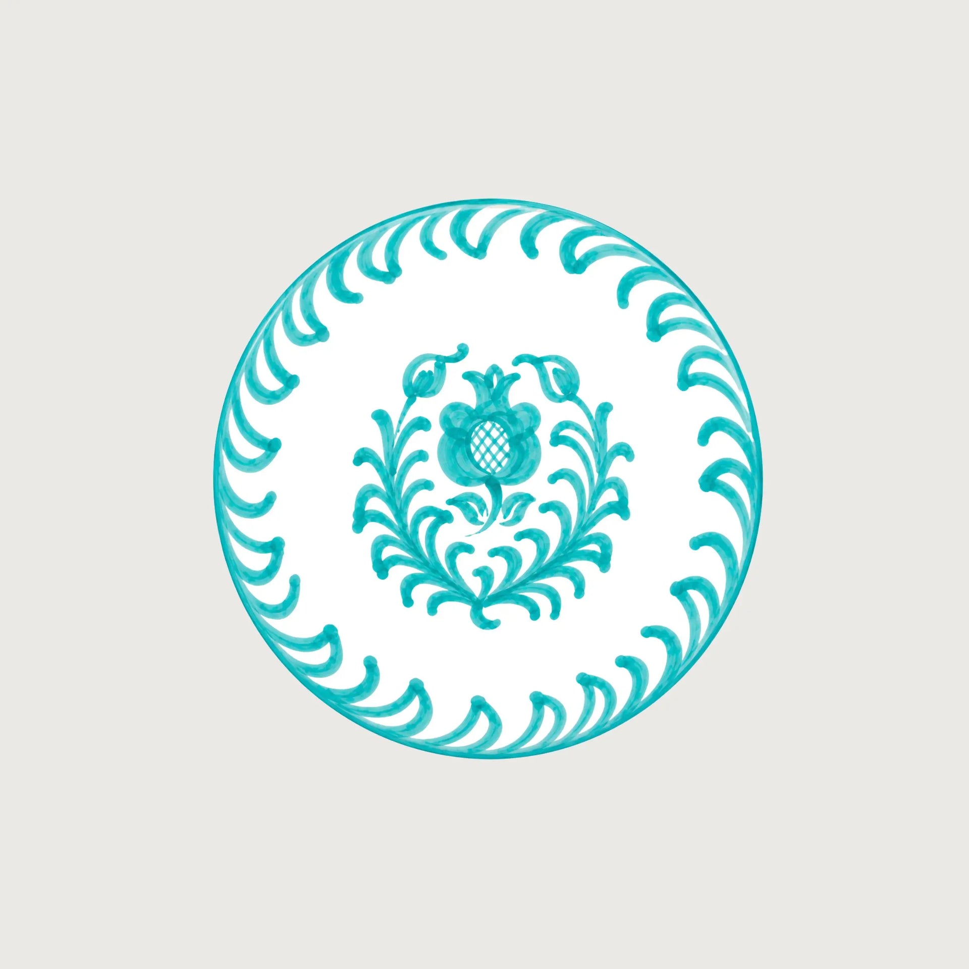 My Store Teal Pomegranate Plate (22cm)