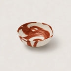 snack bowl in rust colour and white base