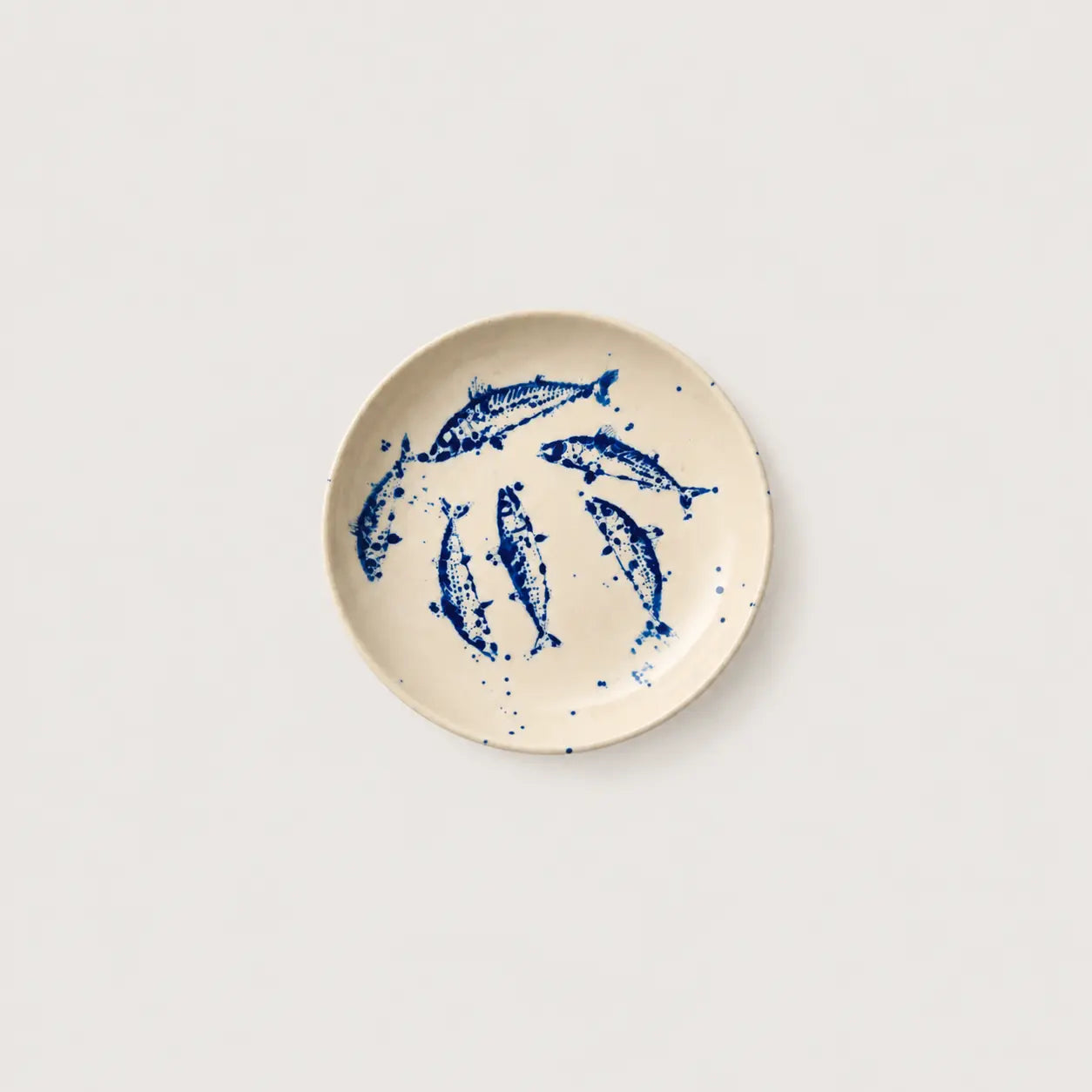 Mackerel fish hand painted in blue. Dinner Plate