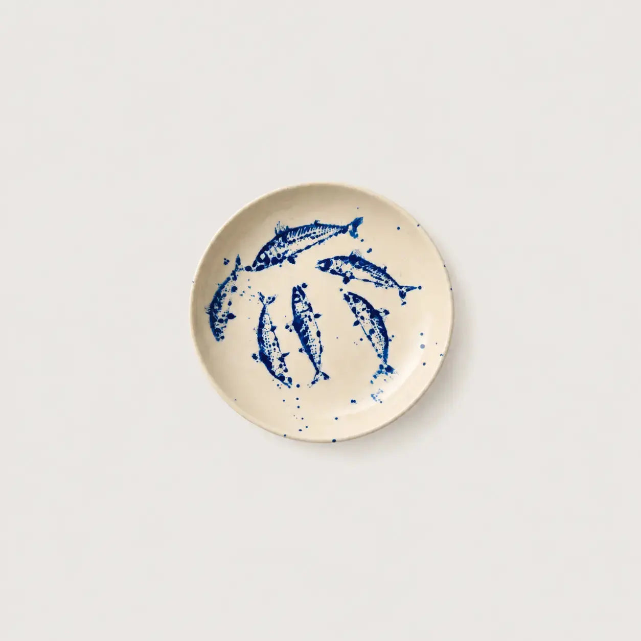 Mackerel fish hand painted in blue. Dinner Plate