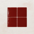 Scarlet red handmade ceramic tiles with gloss finish