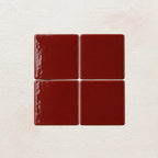 Scarlet red handmade ceramic tiles with gloss finish