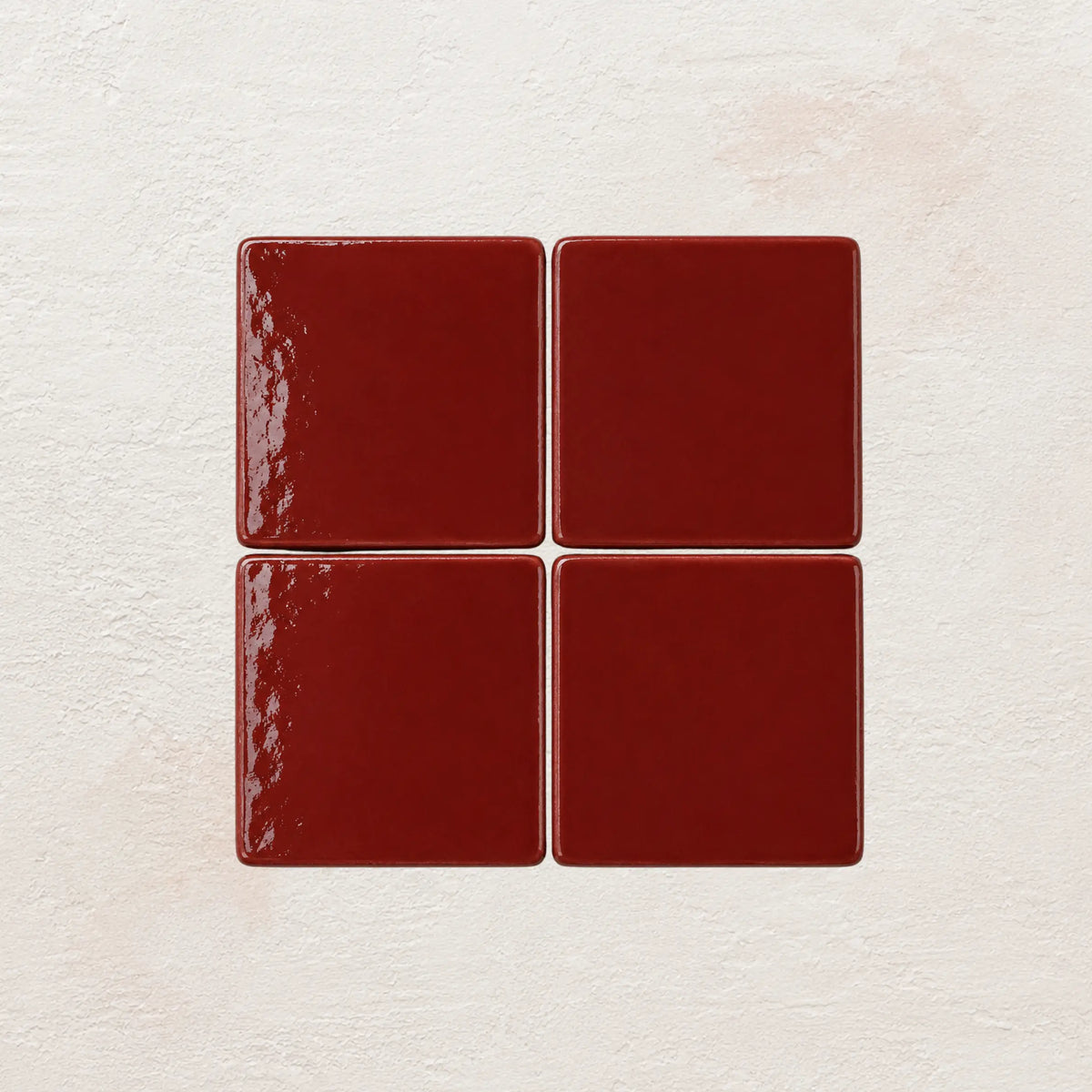Scarlet red handmade ceramic tiles with gloss finish