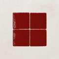Scarlet red handmade ceramic tiles with gloss finish