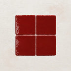 Scarlet red handmade ceramic tiles with gloss finish