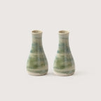 Mini vase painted in dark forest green