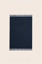 solace navy throw blanket in alpaca fibers