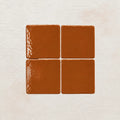 Terracotta orange handmade ceramic tiles with gloss finish