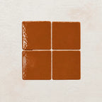 Terracotta orange handmade ceramic tiles with gloss finish