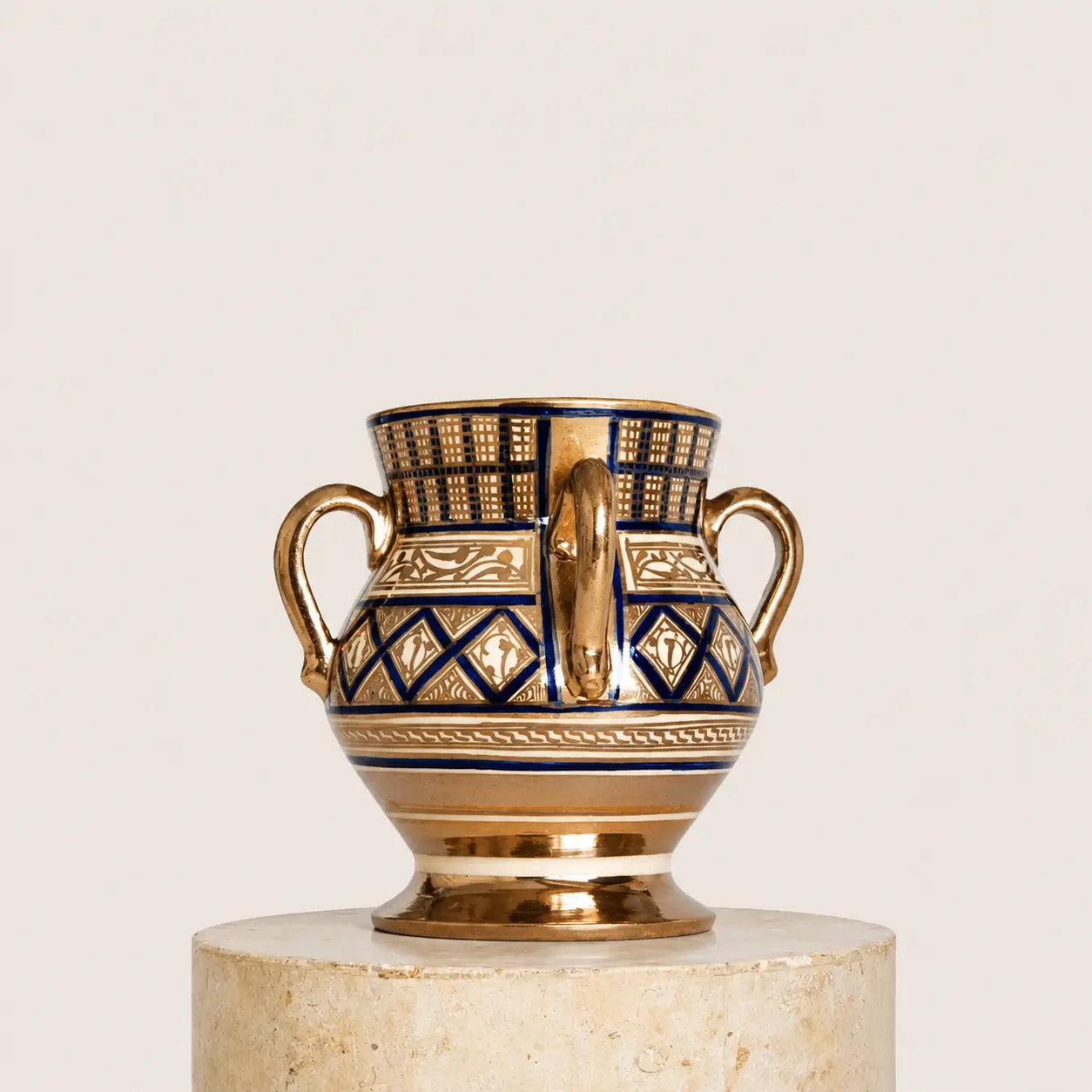 Threefold Vase Lustreware Cardoon Studio
