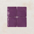 Violet handmade ceramic tiles with gloss finish