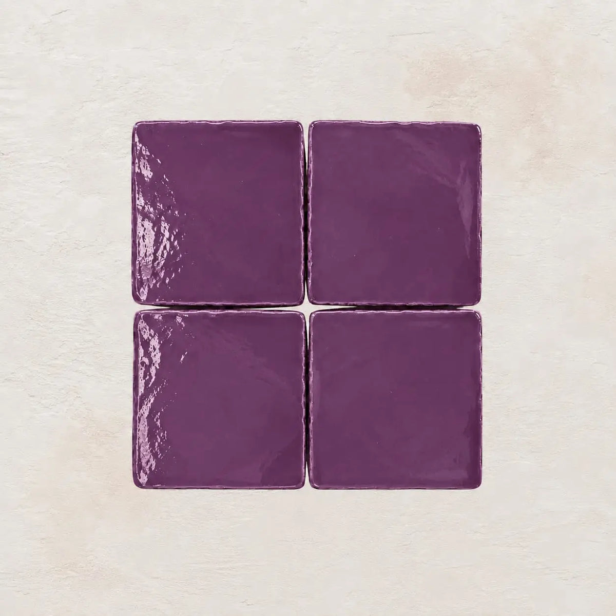 Violet handmade ceramic tiles with gloss finish