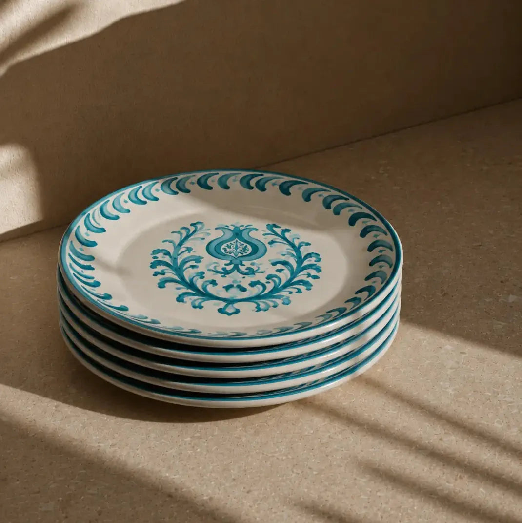 My Store Teal Pomegranate Plate (22cm)